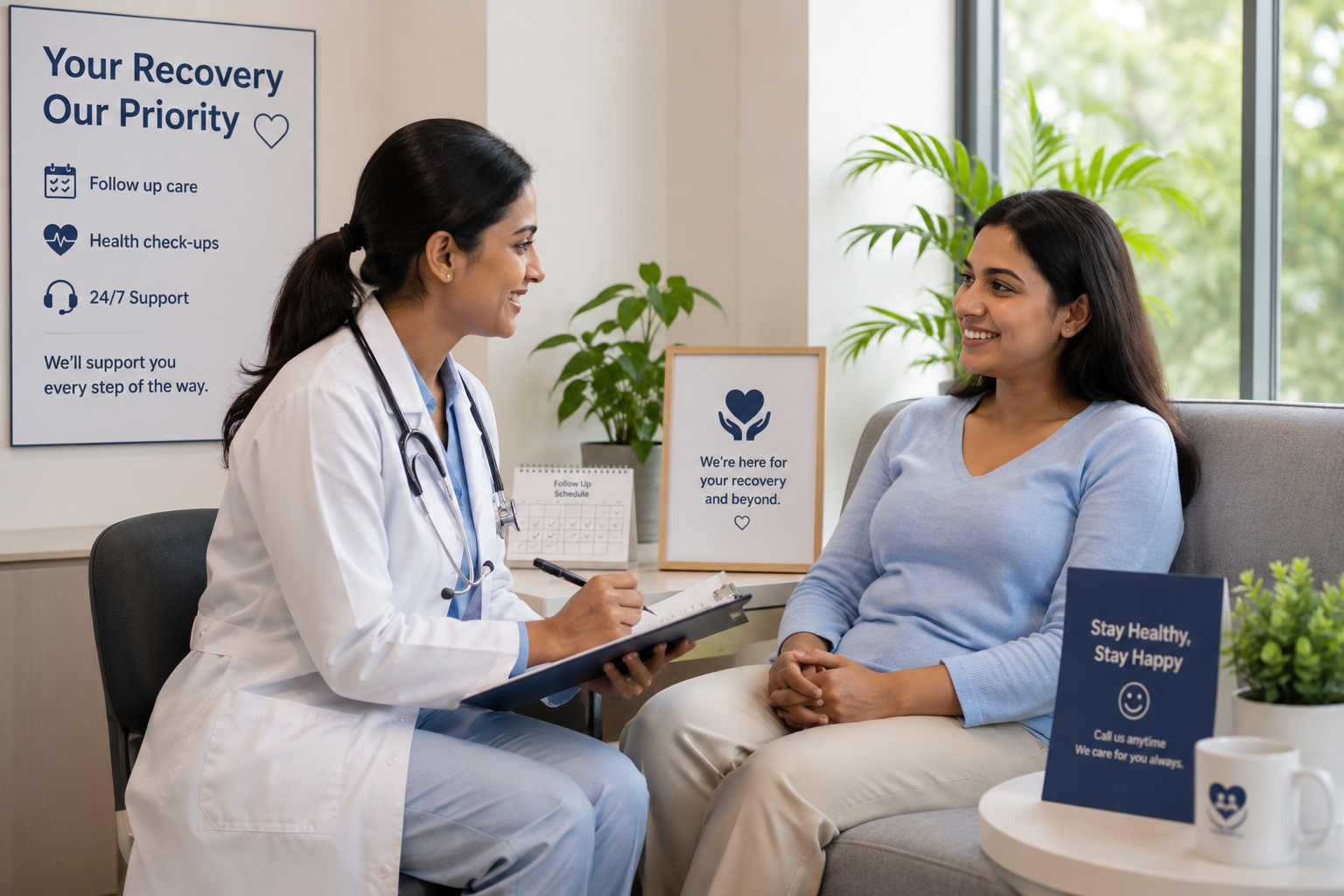 Recovery and follow-up after medical treatment