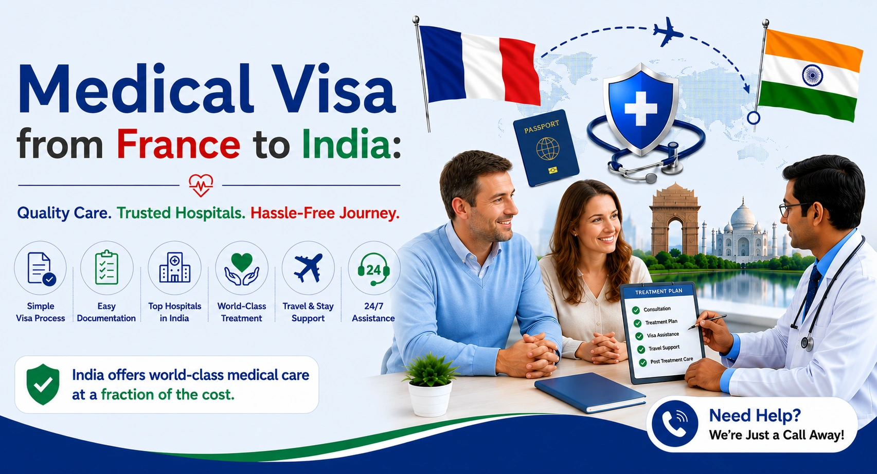 Medical Visa from France to India